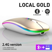 무선 버티컬 트랙볼게이블루투스 마우스충전식 블루투스 무선 마우스 2.4GHz USB RGB 1600DPI 컴퓨터 노트, 10 Dual Mode Wireless, 한개옵션1