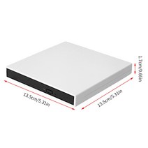 외장형 DVD 레코더 usb 2.0 dvd 광학 드라이브 케이스 키트 외부 모바일 인클로저 cd 버너 리더 노트북 pc cd 라이터, CHINA_white