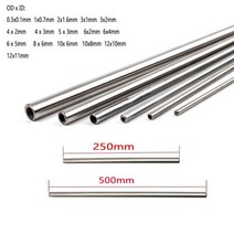 잔디깎기 1 10pcs 250mm500mm 304 원활한 Stainlessy 철강 모세관, 6x5mm  2pcs+500mm