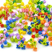 식물 floret 잔디 40 세트 플라워 빌딩 블록 diy 벽돌, 분홍색