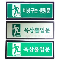 액자형 비상문 축광표지판 벽부착형 옥상출입문 비상구는 생명문 대피로, 옥상출입문A형