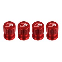 교체부품4pcs 휠 타이어 밸브 스템 캡 커버 자동차 스타일링 아우디 A3 A4 A5 A6 A7 A8 TT Q3 Q5 Q7 S3 S4, 03 빨간