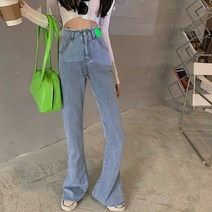 bf 하이웨이스트 스판 스키니 진 빈티지 배기팬츠 여성 데님 스판 부츠컷 비치웨어 청반바지