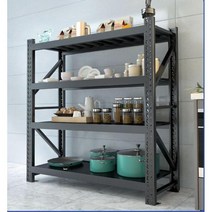 조립식 제품 진열대 메탈 매대 간식 수납장 수납 5단, 길이200x너비60cm4층 300KG, 200cm높이
