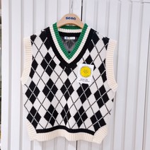 [에스핏] 아동 봄 니트조끼 (검정)