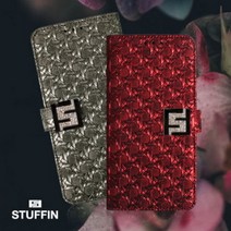 LG U폰 LG 스타일러스2 큐빅 메트로 다이어리 케이스-스터핀, 색상:실버 / 기종:아카폰/F520, 상세 설명 참조
