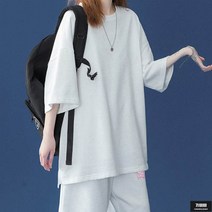 가바바 여성 반팔 트레이닝복 세트 캐주얼하게 입기 좋은 오버핏 데일리 여름 트레이닝복 세트 G61174