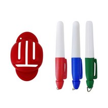 골프 볼 라이너 트리플 라인 마커 펜 2 포함 파란색 빨간색 퍼팅 위치 보조 마커쉽, Set F