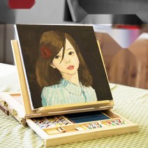 몽마르뜨 작은 데스크탑 이젤 드로잉 보드 접는 유화 프레임 상자 스케치 세트, 썬풀 이젤