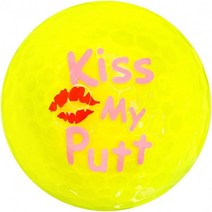 골프 balls-옐로우 네온 Kiss My Putt 임프린트 (슬리브 3 ), 단일옵션