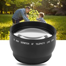 캠코더렌즈 카메라렌즈 전문 52mm 2 배 확대 망원 렌즈 모든 18-55 초점 직경 카메라 디지털 용, 한개옵션0
