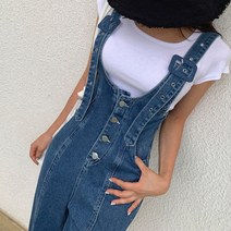 떳다그녀 브릿지 버클 데님 오버롤