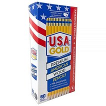 U.S.A. 미리 깎은 미국산 나무 케이스 #2 HB 노란색 연필 60팩