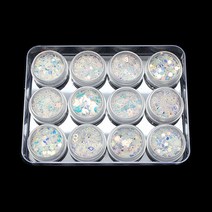 레진아트/오로라스팽글12종세트/레인보우화이트