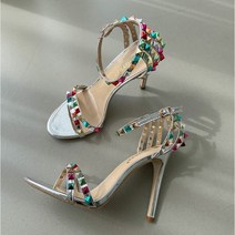 발편한 여성 큐빅 스틸레토 10cm 여자 하이힐 구두