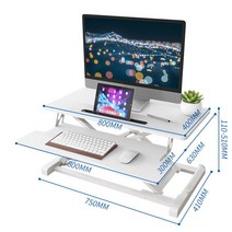 높이 조절 모션 데스크 서서 일하는 키다리 테이블 스탠딩 책상 서있는 스탠워크 입식 높낮이, 화이트 에어리프트 더블