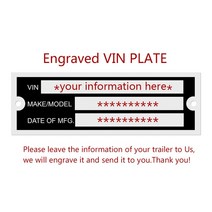 호환 빈 알루미늄 트레일러 VIN 직렬 ID 태그 플레이트 데이터 자동차 트럭 핫로드 장비 100X33mm 캐러밴 RV 캠핑카 부품, [02] Custom Engrave