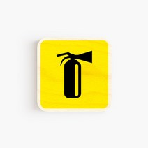 모두의팩토리 옐로우 배경 미니 도어사인 7x7cm 72종, 07.소화기