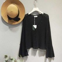 검정 가디건 오버핏 에쁜 여름 봄옷 겉옷 브이넥 패션