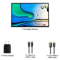 16 인치 25K 144Hz 휴대용 터치 보조 모니터, No case stand+AU 플러그