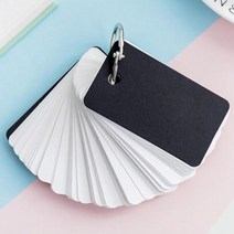 포켓 영어 단어장 암기 카드 수첩 7color [작은 노트 영단어 학생 암기장 고리 링 정보 무선 메모], S 블랙