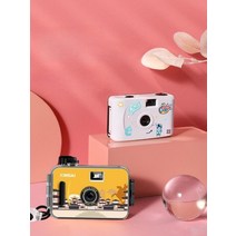 수동필름카메라 로모사진기 레트로 미니 방수 다회용 감성사진, 블랙과 옐로우의 매력, 기본