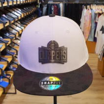 NBA 남여공용 LA 클리퍼스 금속 로고 장식 포인트 카모플라쥬 챙 배색 화이트 칼라 스냅백 모자