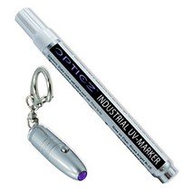 Opticz Blacklight Reactive Invisible Blue Ink Industrial UV Marker with UV Light, 1