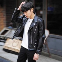 CAMELOT 남성 라이더 가죽 자켓+팔찌 세트