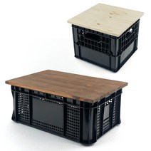 캠핑박스 원목상판 우유박스 농산물상자, 우유박스 차콜브라운상판 (박스미포함)