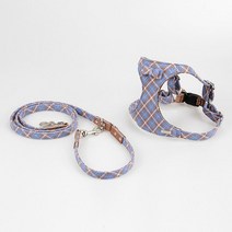 강아지 초소형견 예쁜 여름 개목줄 하네스옷, 블루