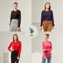 USPA 여성 베이직 라운드셔츠 4종