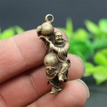 포대화상 재물운 무병 장수 부귀 풍수지리 가정화목 미니불상 불교 굿즈 Maitreya 중국산 순수 황동 펜던트, 01 라이트 그레이