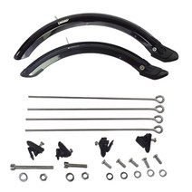 내구성 접이식 자전거 진흙 4' 20' 바퀴 자전거 앞 뒤 흙받이 세트 액세서리, 14 인치, 플라스틱 PP, 블랙