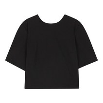 씨[SI] (SFBAH2423) 뒷지퍼 장식 크롭 반팔 블라우스