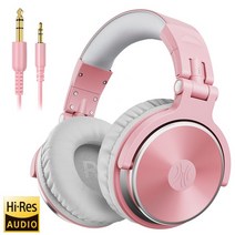 oneodio over ear 헤드폰 hifi studio dj 헤드폰 유선 모니터 음악 게임 헤드셋 이어폰 전화 컴퓨터 pc with mic, 분홍색