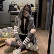 여성 후드 집업 긴팔티 니트가디건