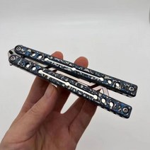 7075 알루미늄 샤크 노틸러스 채널 핸들 스테인레스 스틸 블레이드 젠 핀 부싱 송 트레이너 버터플라이 나이프 G10, 17.White Blue Carbon
