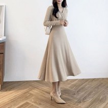 헵번 셔링 허리끈 플레어 원피스(3컬러)