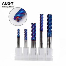 Augusttools 밀링 커터 엔드밀 금속 HRC65 4 플루트 합금 카바이드 1mm 3mm 4mm 6mm 8mm 10mm 12mm 공구, 1818d150