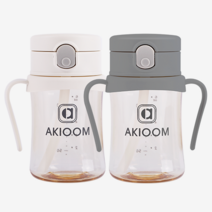 아키움 PPSU 원터치 빨대컵 2종세트 + 파우치, 원터치200ml+원터치200ml+파우치(랜덤), 그레이, 크림