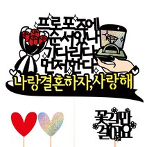 비비드레인 프로포즈 케이크토퍼, 09-프로포즈+픽3개
