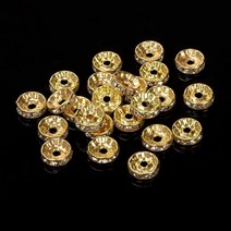 100pcs 4 / 6 8 10mm 골드 실버 라인 석 Rondelles 크리스탈 비즈 보석 만들기라운드 느슨한 스페이서 DIY 액세서리, gold