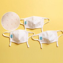 헤이이츠미 신생아 3개월 6개월 24개월 초소형 오가닉 끈조절 영유아마스크, 매쉬오가닉, 6미니세모