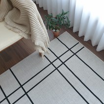 마하나홈 벨기에 사이잘룩 러그 - 사계절카페트 거실러그 수입러그 스퀘어라인 (2 size)