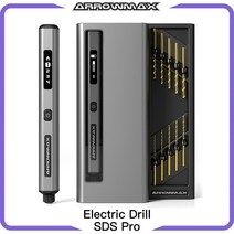 땅파는기계 항타기 굴착기 공예용 arrowmax 미니 전기 드릴(sds pro) 충전식 무선 도구 10 나무 플라스틱 홈용 마그네틱 드릴 비트 diy, 회색