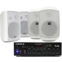 카날스 미니앰프 스피커 세트 카페 매장용 2채널, b50h520b(앰프+스피커2개+방수스피커2개(화이트))