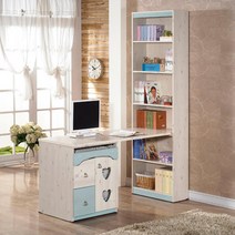 초등학생 H형 책장+컴퓨터 책상 1500 세트 (5색) 아들방 일인용 모던 서류, 옹이