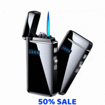 십전십미 USB 충전식 방풍 방수 플라즈마 고급 전기 터보라이터 2in1 가스 라이터 금속, A, 1개