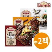 쟌슨빌 자이언트 폭립 BBQ 3종 참나무 갈비맛 알프레도 500g 2팩 골라담기, 참나무 2팩